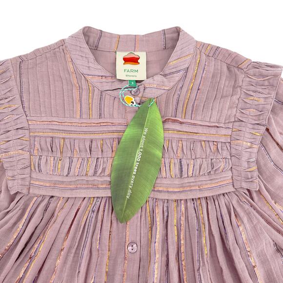 FARM RIO Pleated Yoke Blouse Light Pink S - Picture 6 of 12